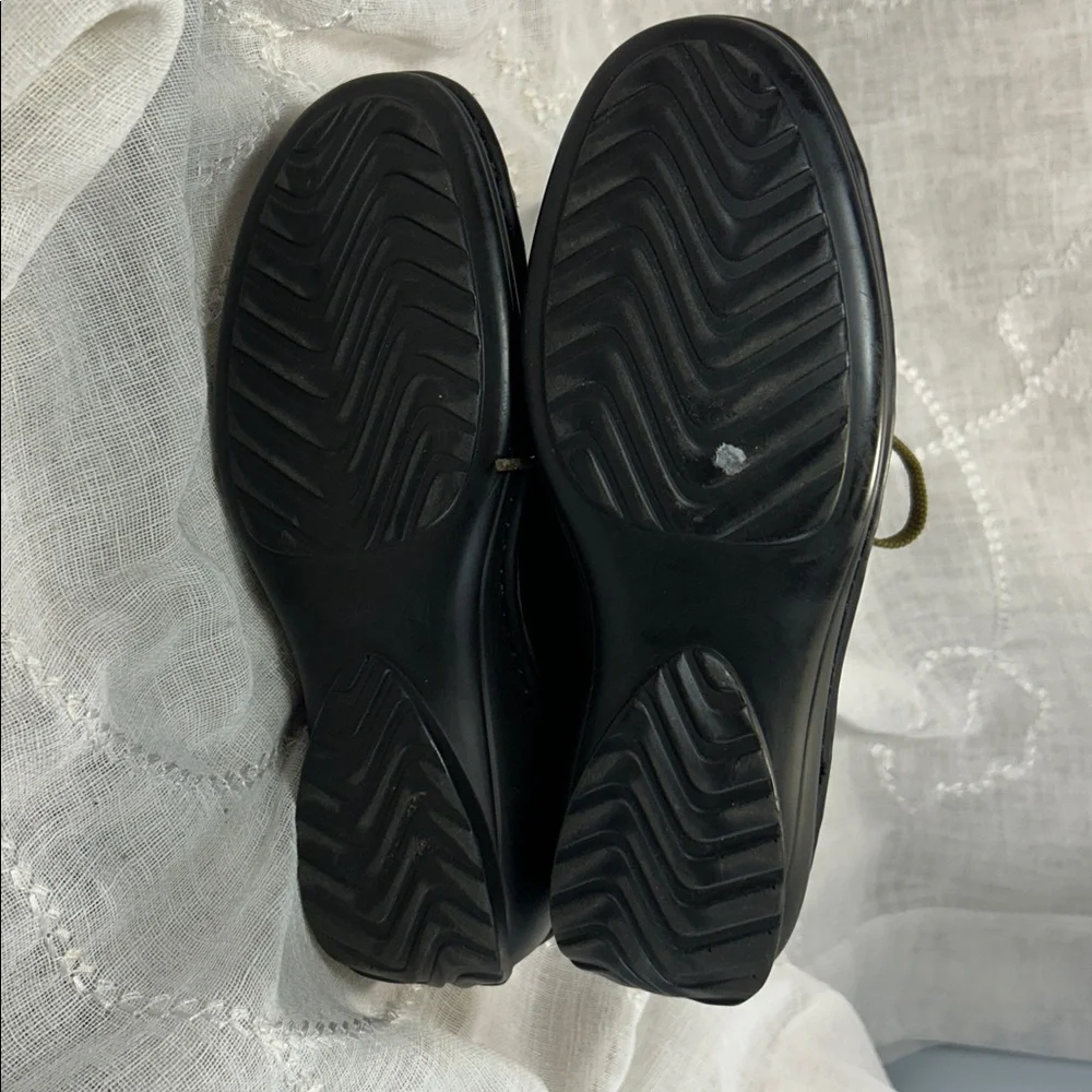 Leather lace up slight platform shoes